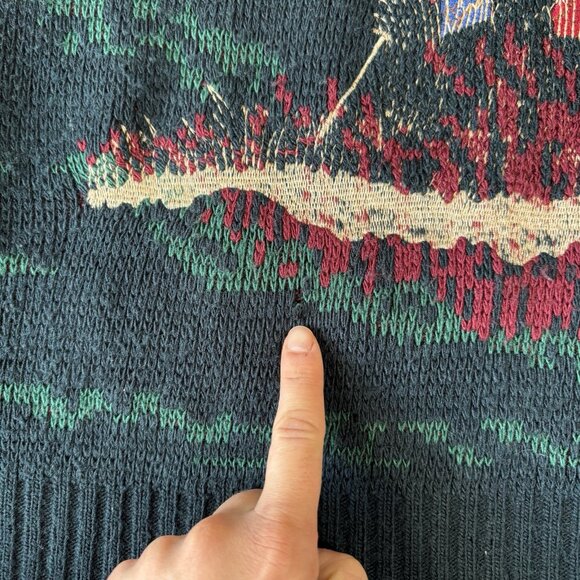 Vintage Paulo Conti Sweater Mens XL Wildlife Mallard Ducks Hunting Outdoor Cabin - Picture 4 of 16